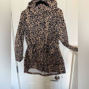NWOT J. Crew Leopard Print Rain Jacket